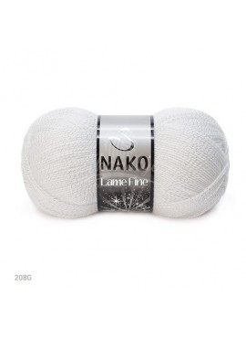 Nako LAME FINE 208G biały ze srebrem